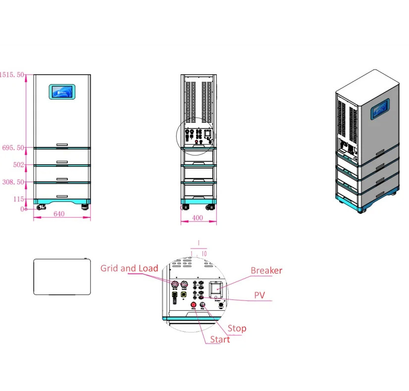 Pinsheng personalizado 3 Fases 3 Fases 10kva 20kwh Grid Tie Bateria de iões de lítio de alta tensão para uso comercial