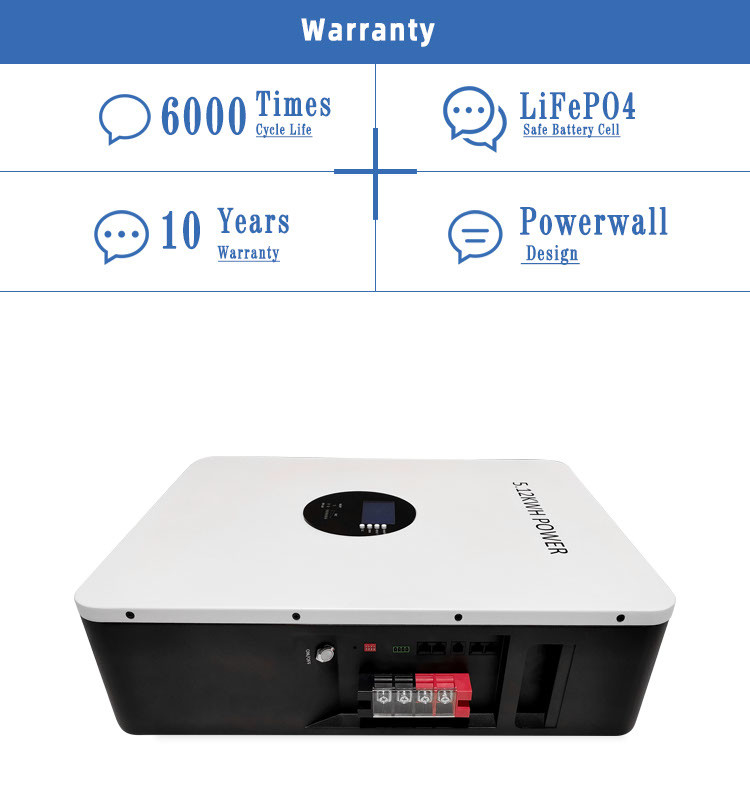 Pinsheng Power Wall Bateria de íons de lítio 51.2V 100Ah 200Ah 300Ah 5Kw 10Kwh Ciclo profundo 48V Lifepo4 Bateria para Sistema de Energia Solar