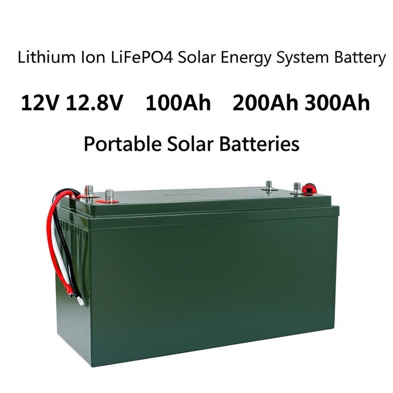 Bateria do sistema de energia solar de íon de lítio LiFePO4 PINSHENG ENERGY 12V 12,8V 100Ah 200Ah 300Ah Baterias solares portáteis