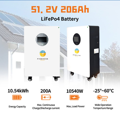 Pinsheng 15kWh 51.2V 280Ah 300Ah Home LiFePO4 Bateria Pacote de armazenamento de energia solar Bateria para uso doméstico